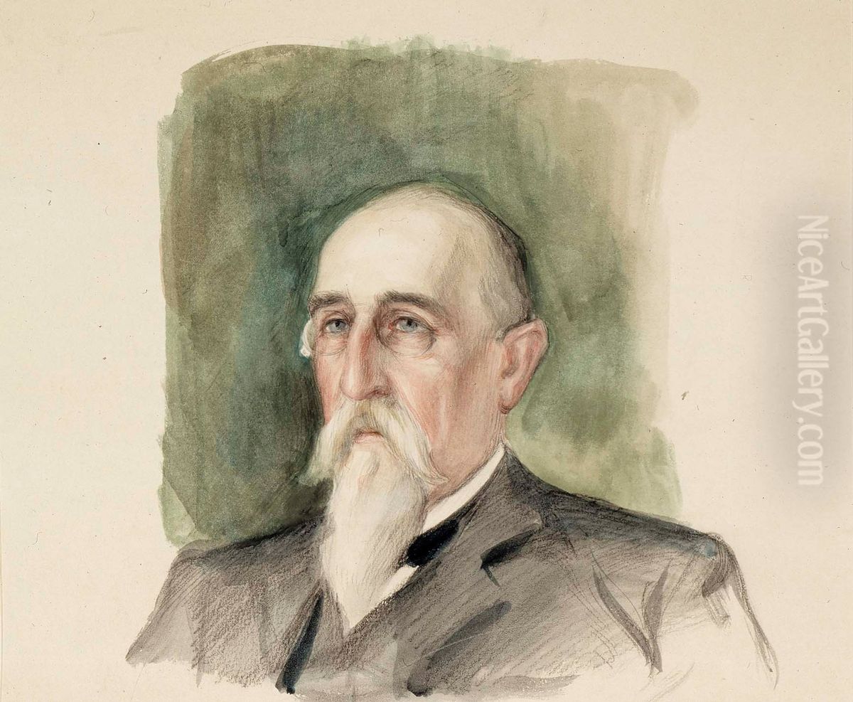 Leo Mechelin, Portrait Study Oil Painting by Albert Edelfelt