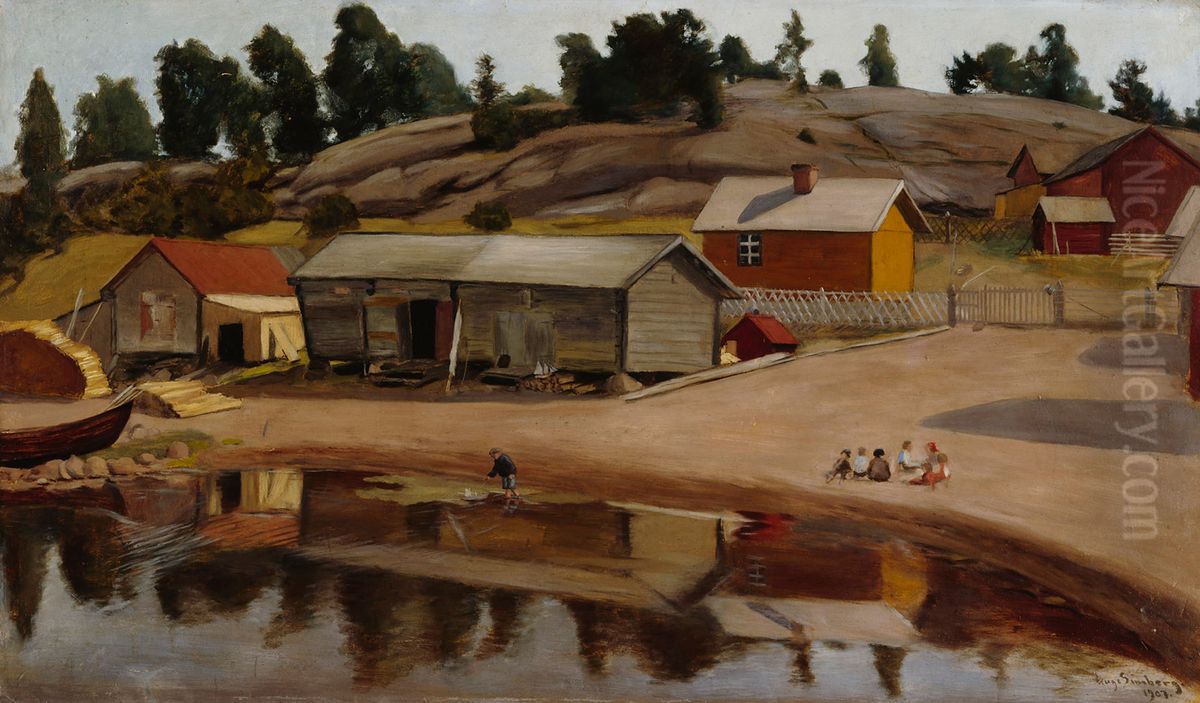 RantanakymaKoivistosta Oil Painting by Hugo Simberg