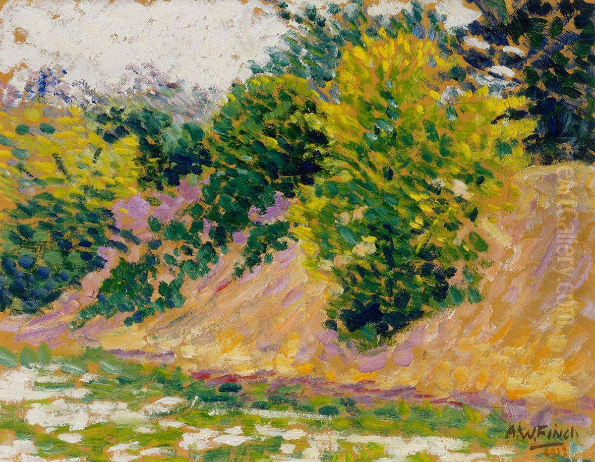 Landskap (Hogland?) Oil Painting by Alfred William Finch