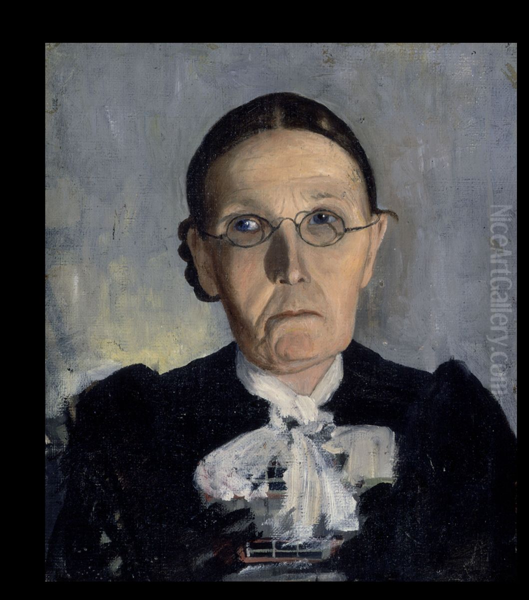 Churchgoer ; Old Woman Oil Painting by Hugo Simberg