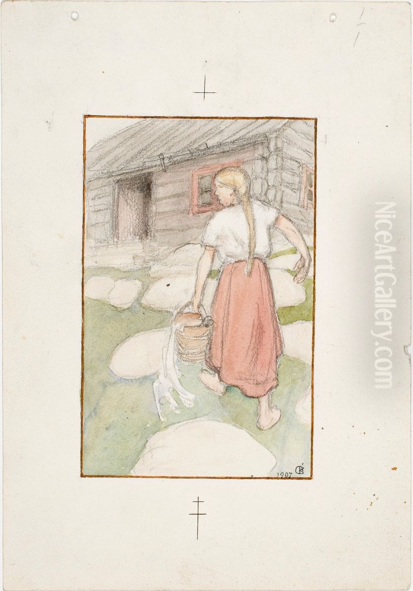 Mannisto-Morans Venla Oil Painting by Akseli Valdemar Gallen-Kallela