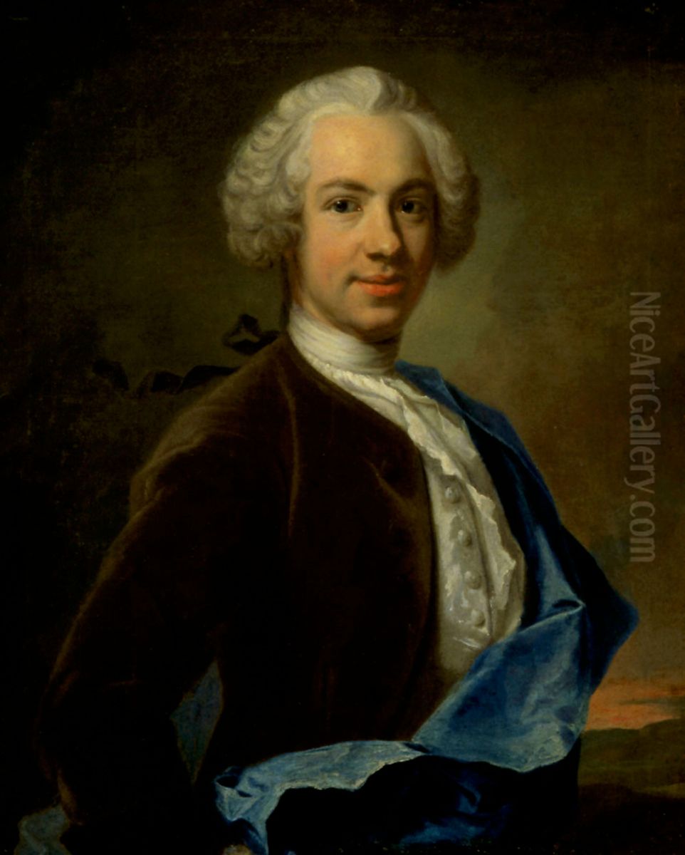 Secretary of Council Carl Fredrik Eckleff Oil Painting by Johan Henrik Scheffel