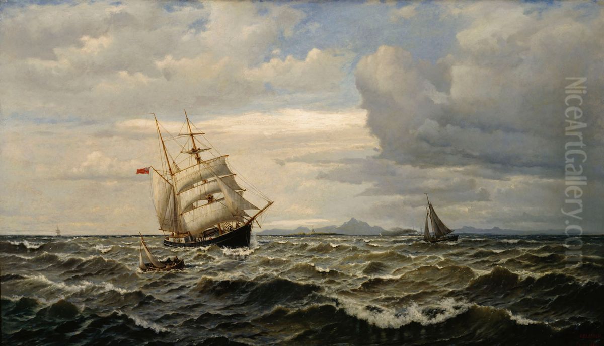Maritime Landscape Oil Painting by Oscar Kleineh