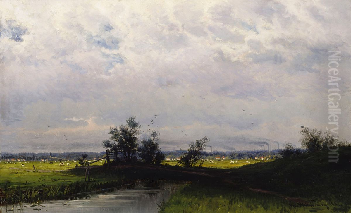 Landscape from lowlands near Haarlem Oil Painting by Thorsten Waenerberg