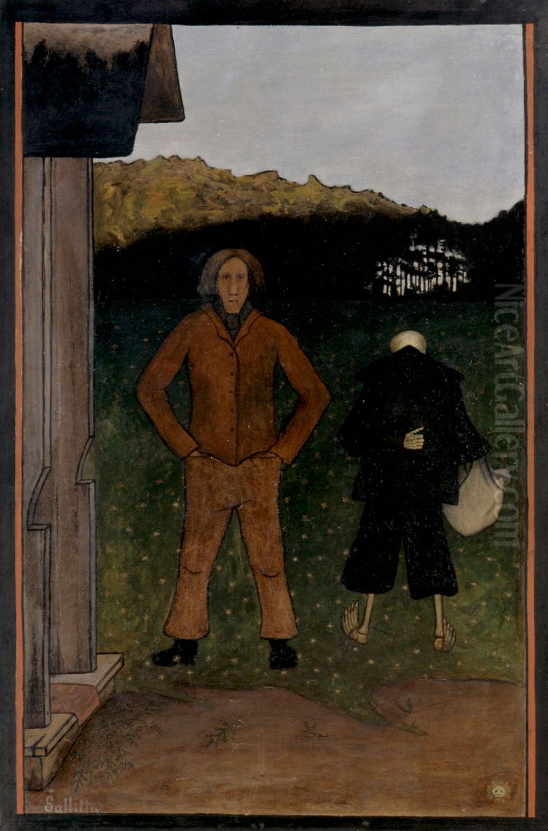 Allowed or Death and the Peasant Oil Painting by Hugo Simberg