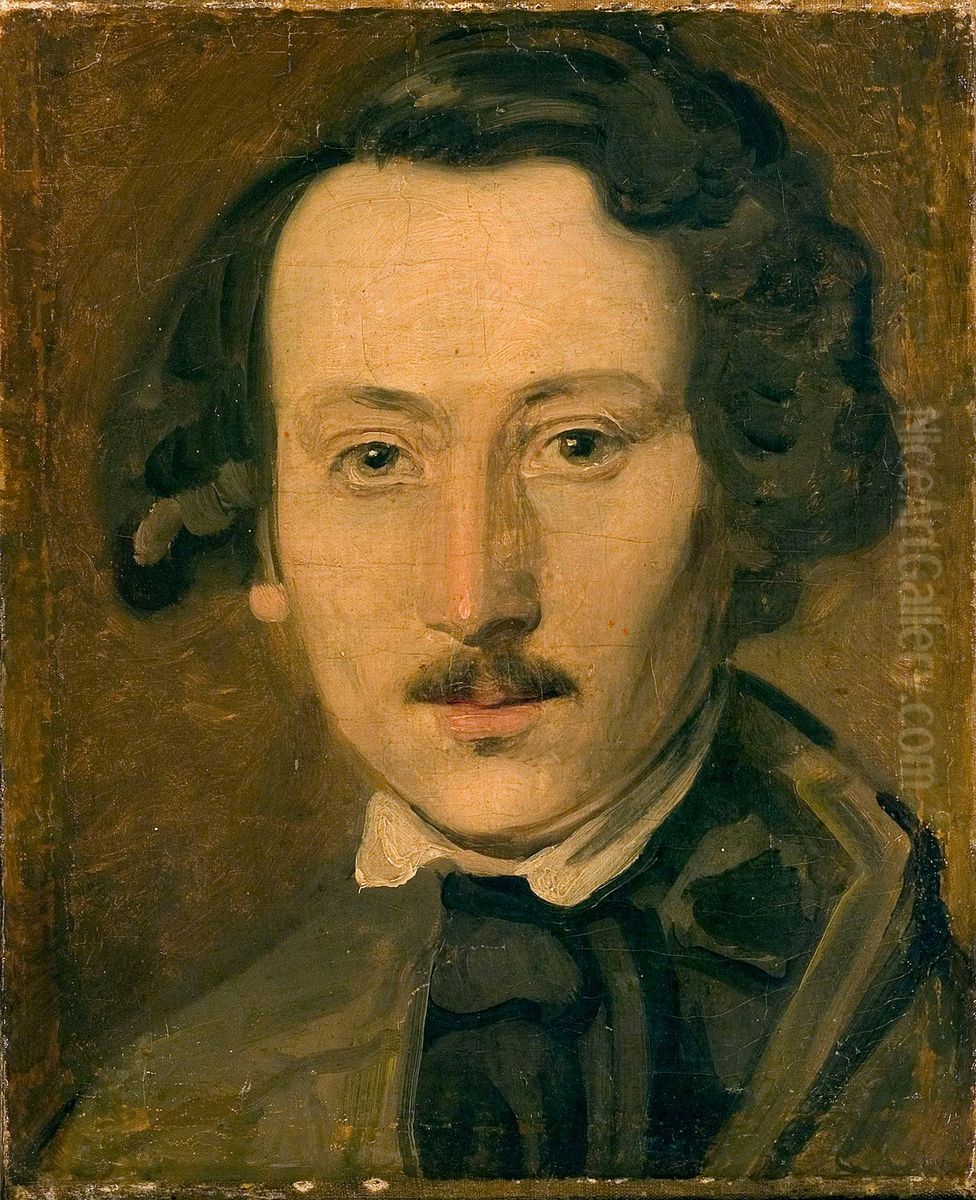 Nils Johan Olsson Blommer (1816-1853) Oil Painting by Alexis Wetterbergh