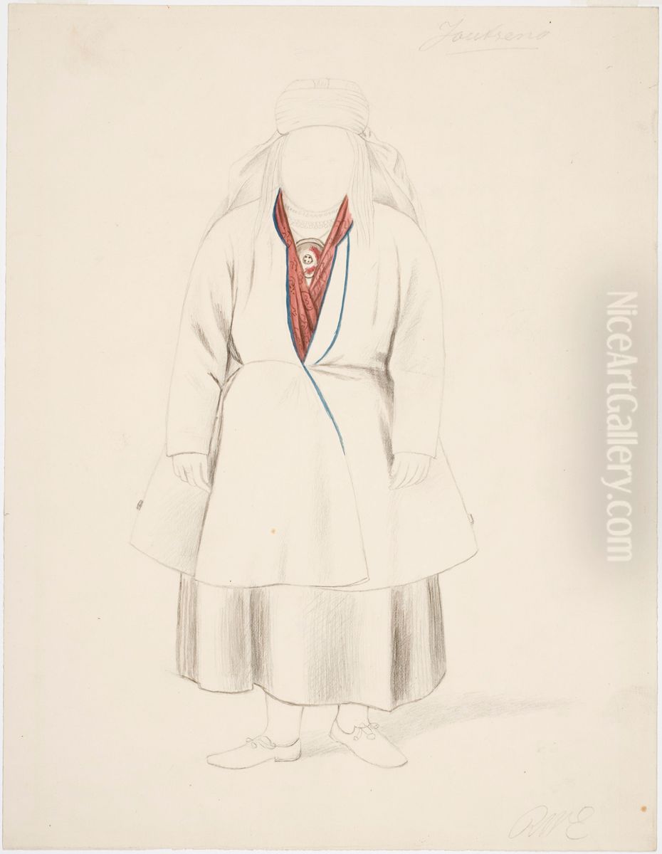 Seisova talonpoikaisnainen Joutsenosta Oil Painting by Robert Wilhelm Ekman