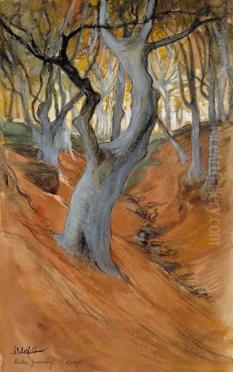 Pyokkimetsaa Oil Painting by Albert Edelfelt