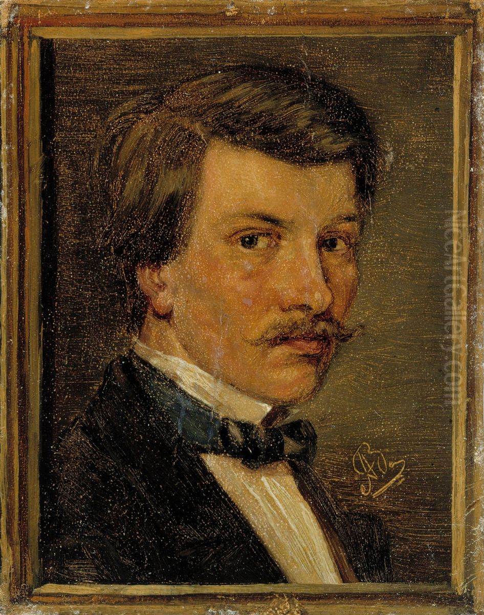 Self-Portrait Oil Painting by Adolf von Becker