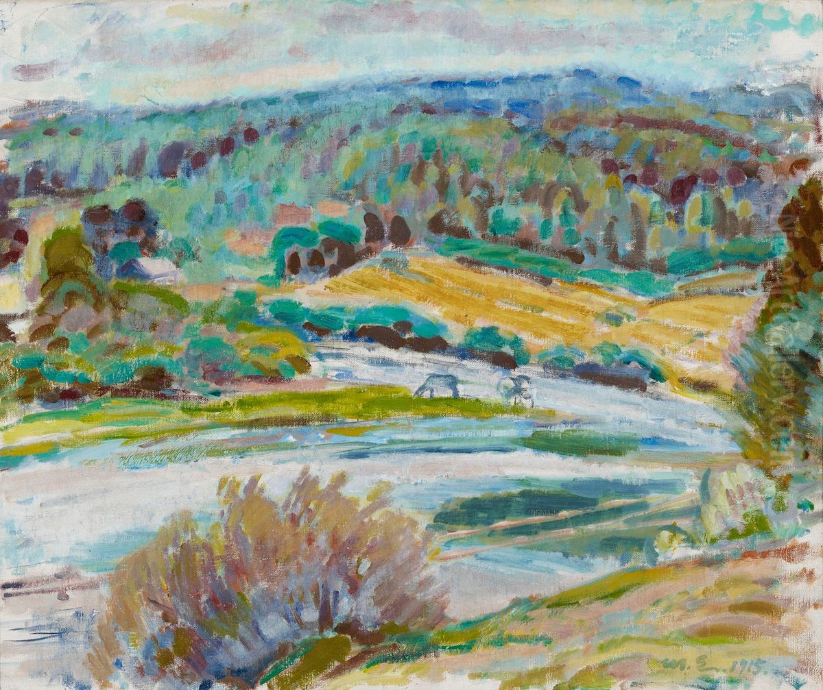 Syysmaisema Oil Painting by Magnus Enckell