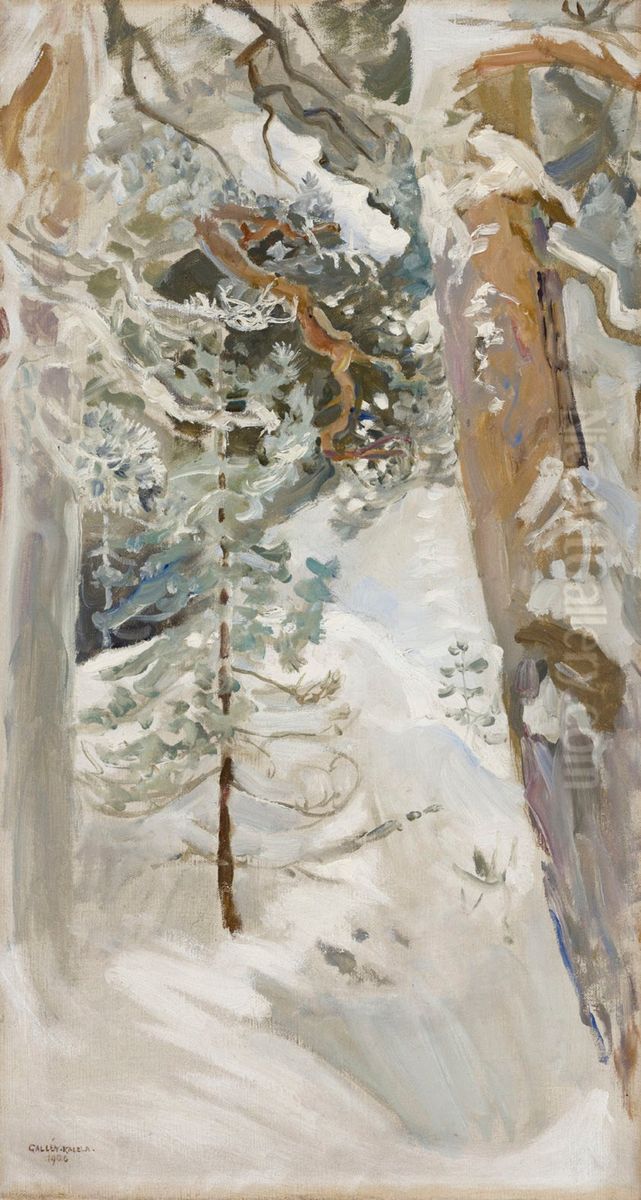 Vinterlandskap Oil Painting by Akseli Valdemar Gallen-Kallela