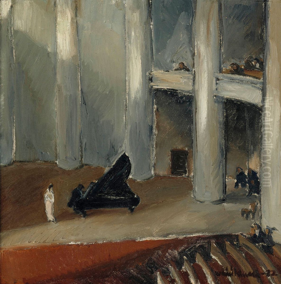 Universitetets festsal Oil Painting by Vaino Kunnas