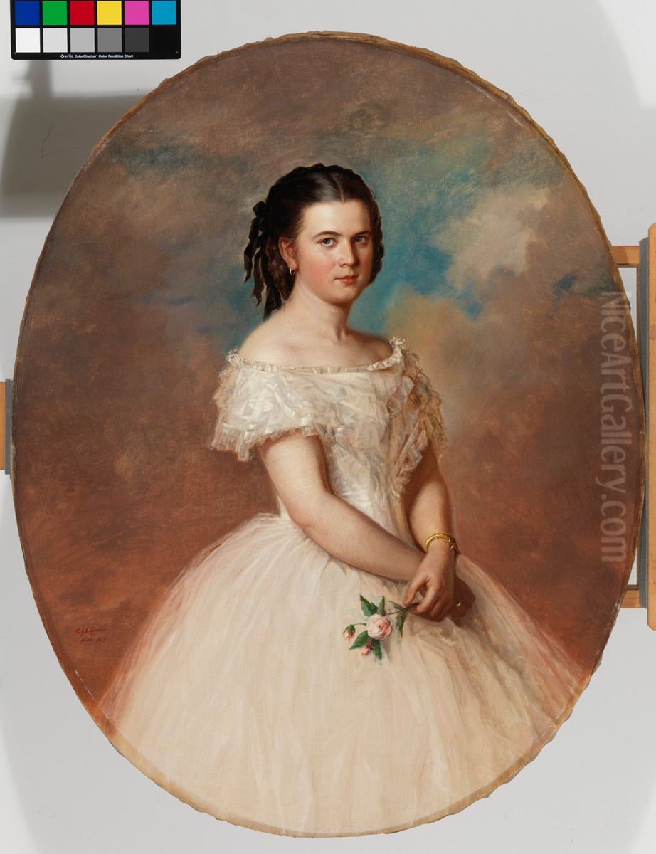 Portrait of Miss Maria Emilia Thunberg Oil Painting by Erik Johan Lofgren