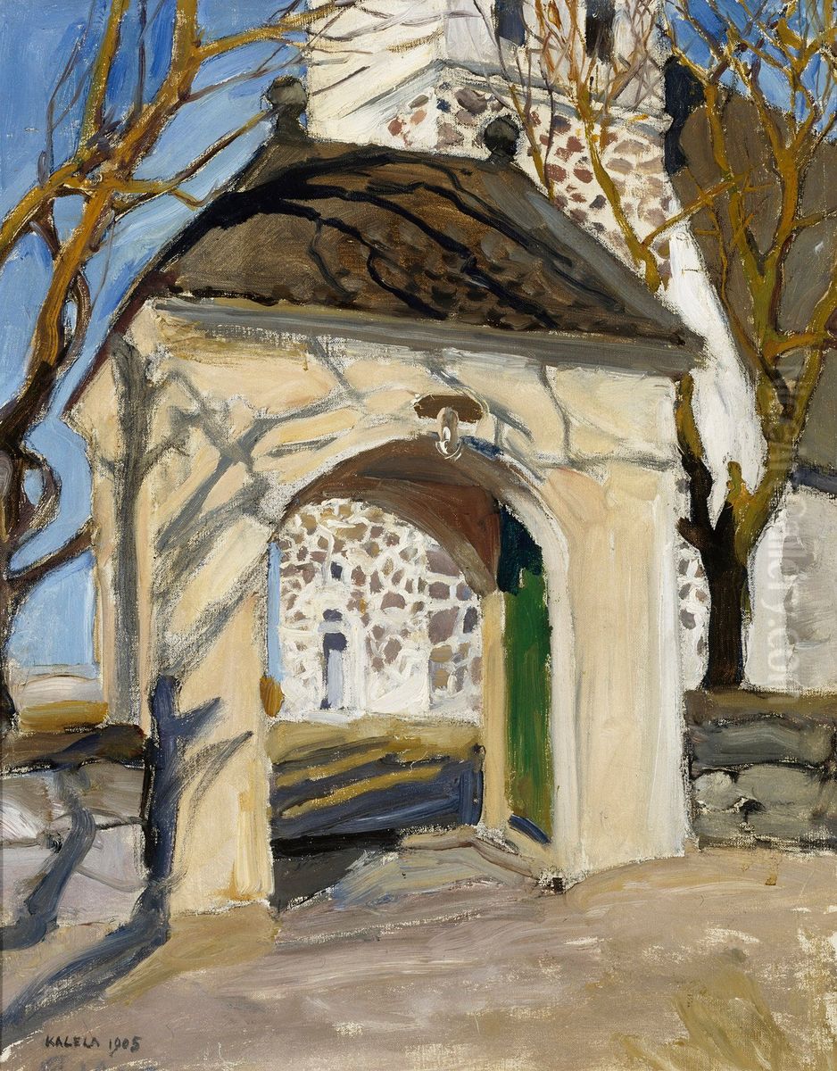 Rauma Church Oil Painting by Akseli Valdemar Gallen-Kallela