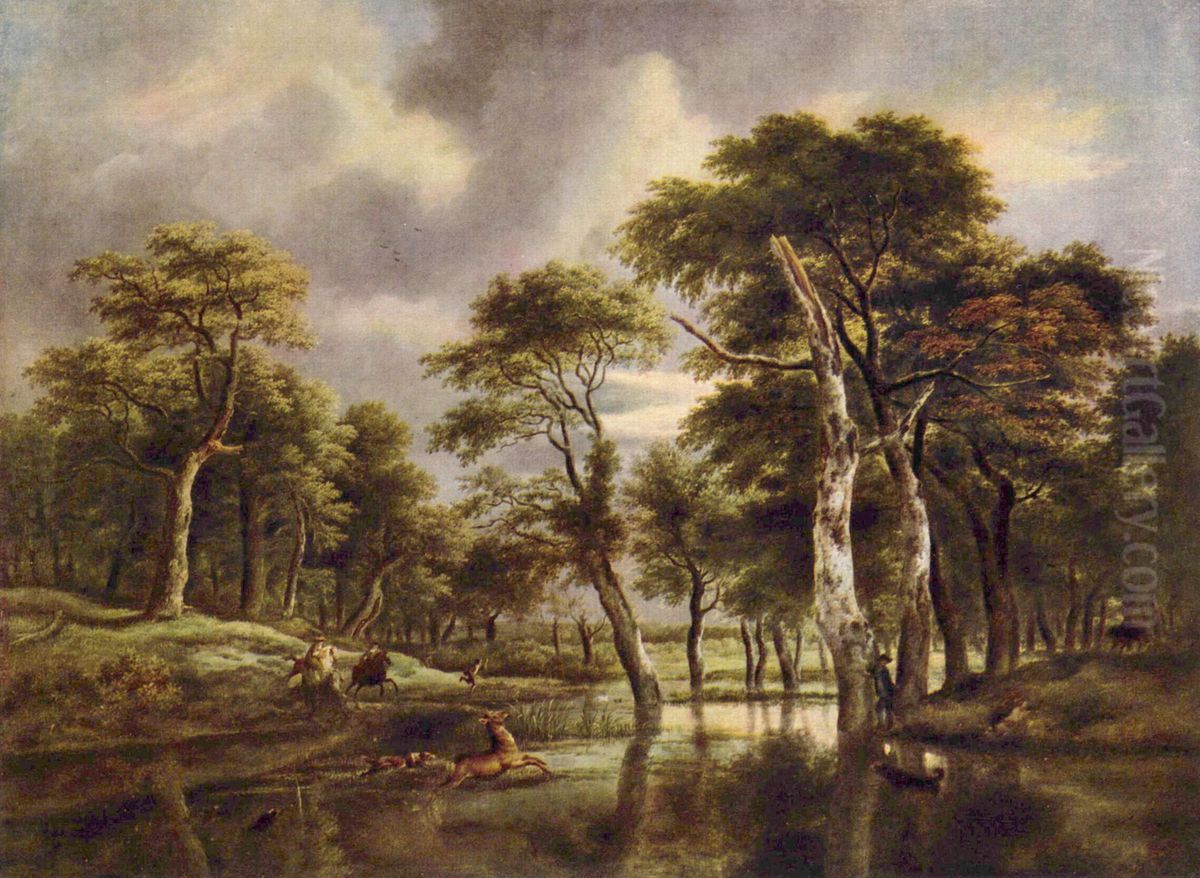 Die Jagd Oil Painting by Jacob Van Ruisdael