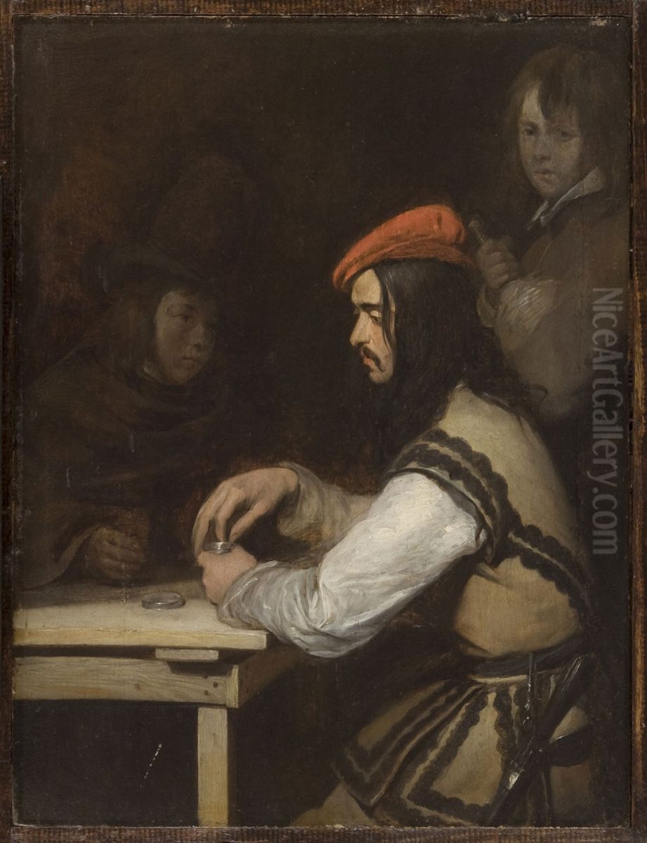 Scene in an Inn Oil Painting by Gerard Ter Borch