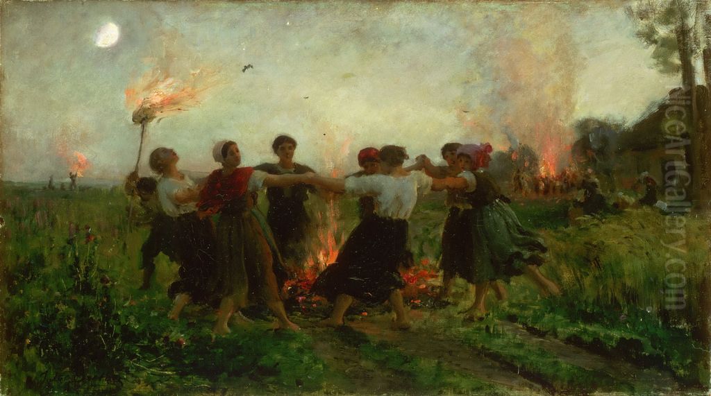 The Feast of Saint John Oil Painting by Jules Breton