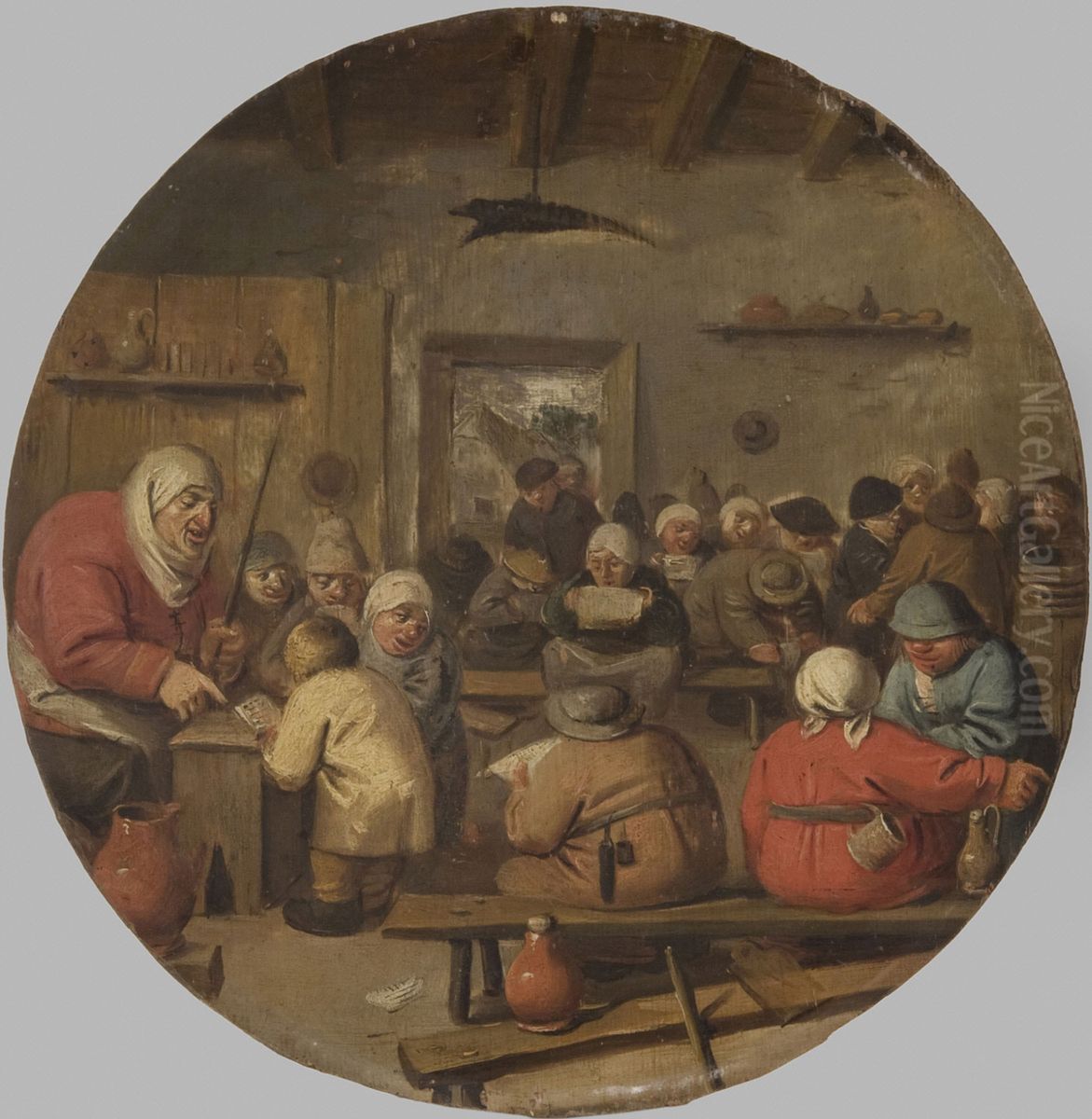 Interior of a School Oil Painting by Adriaen Brouwer