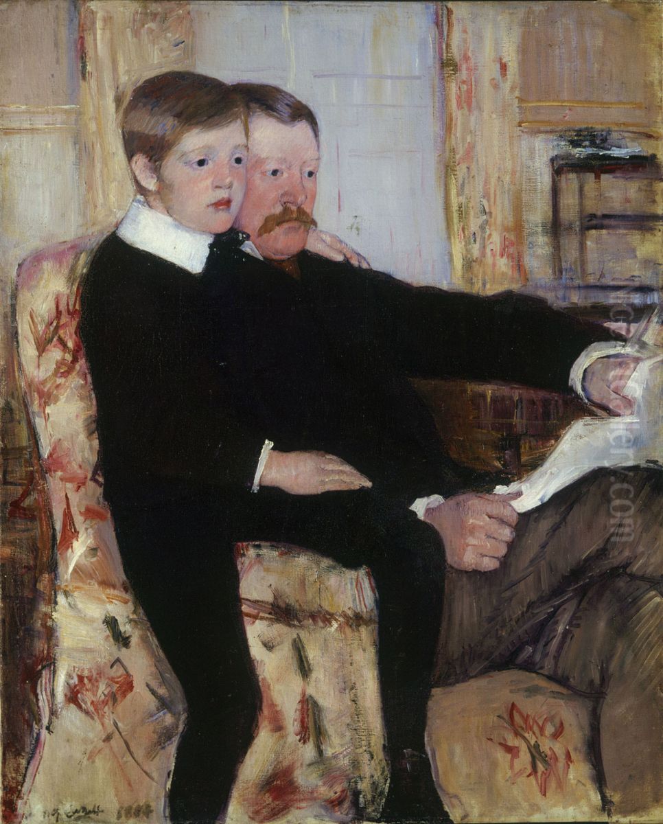 Portrait of Alexander J. Cassatt and His Son, Robert Kelso Cassatt Oil Painting by Mary Cassatt