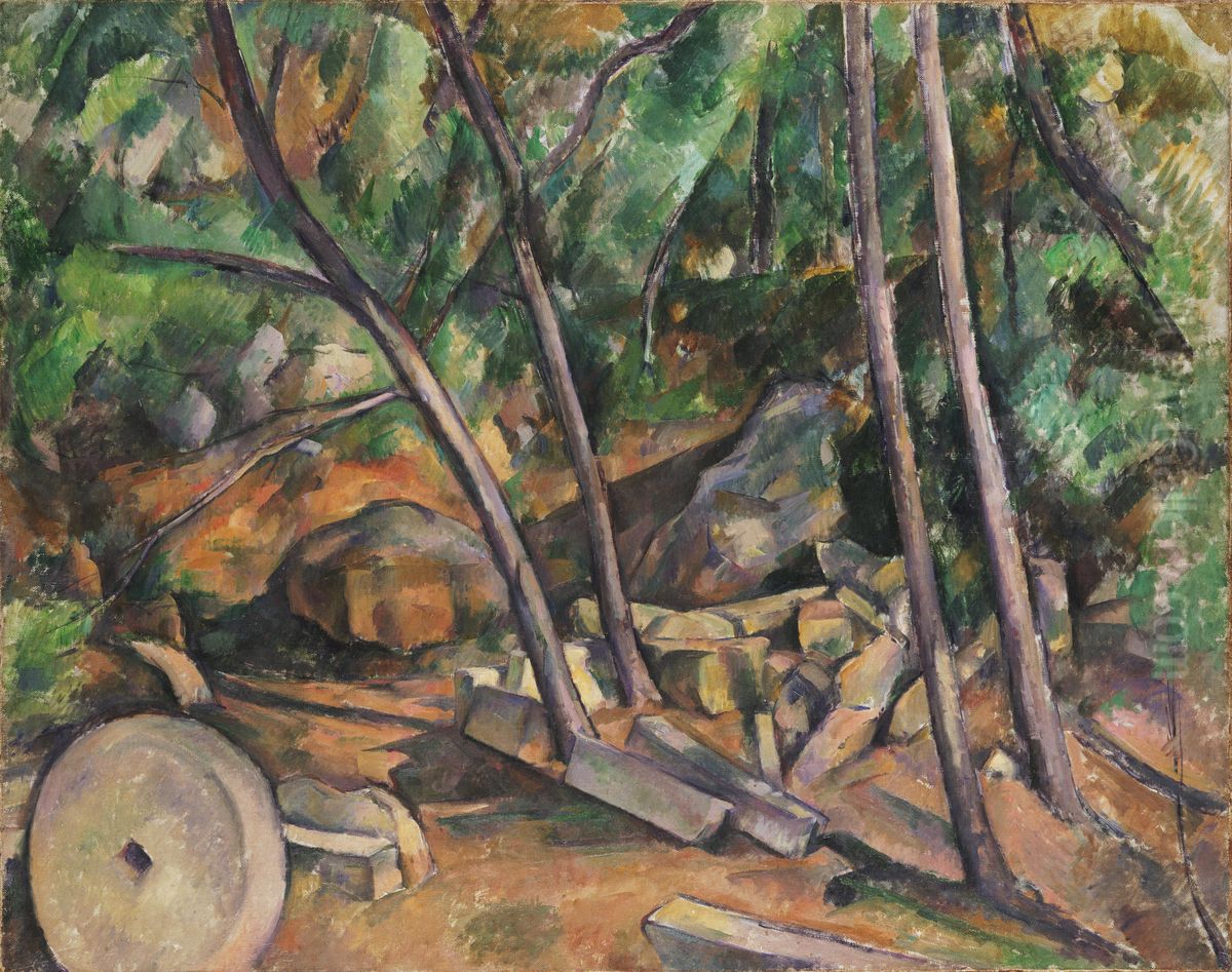 Millstone in the Park of the Chateau Noir Oil Painting by Paul Cezanne