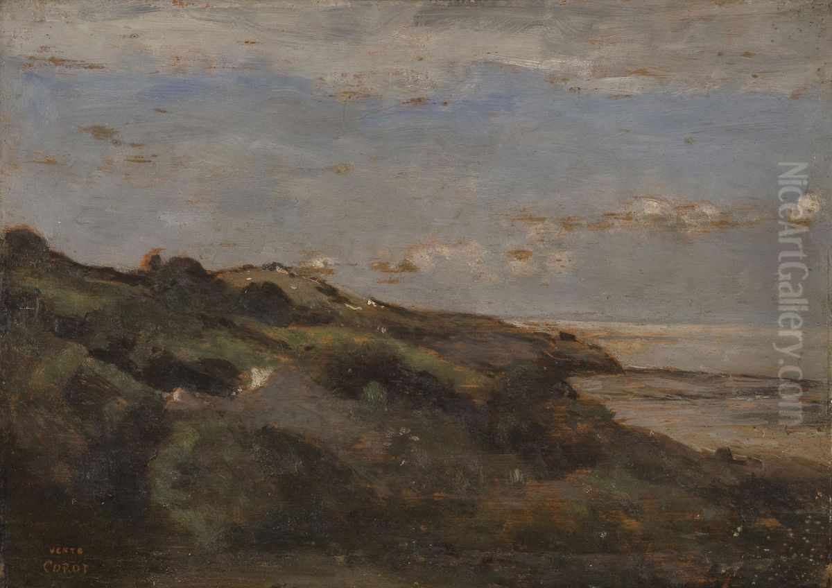 Hilly Coast Oil Painting by Jean-Baptiste Camille Corot