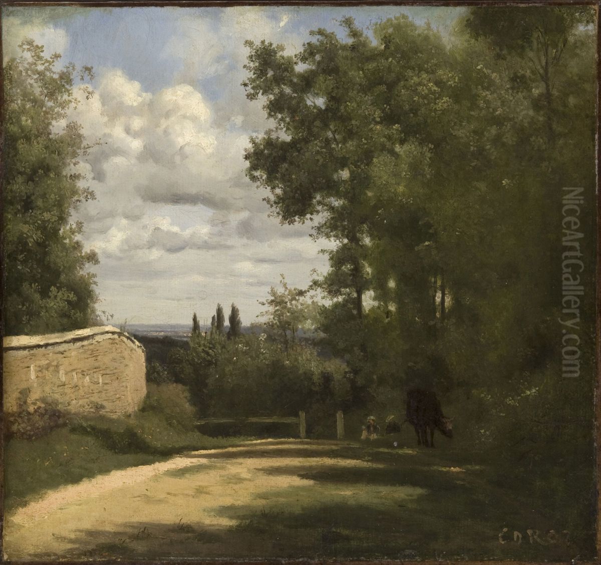 Ville d'Avray Oil Painting by Jean-Baptiste Camille Corot
