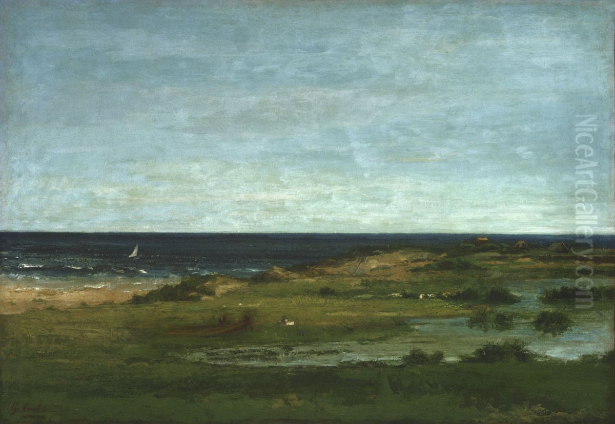 Coast Scene Oil Painting by Gustave Courbet