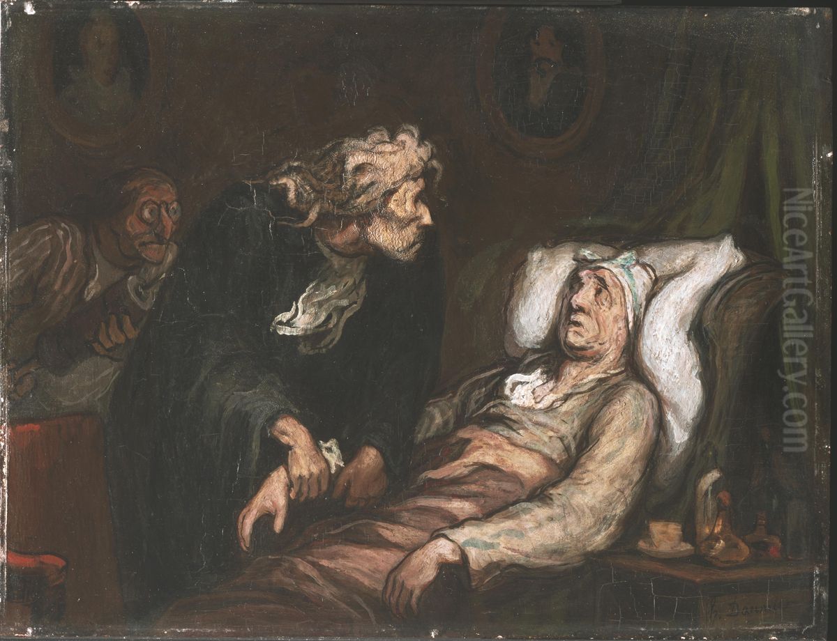The Imaginary Illness Oil Painting by Honore Daumier