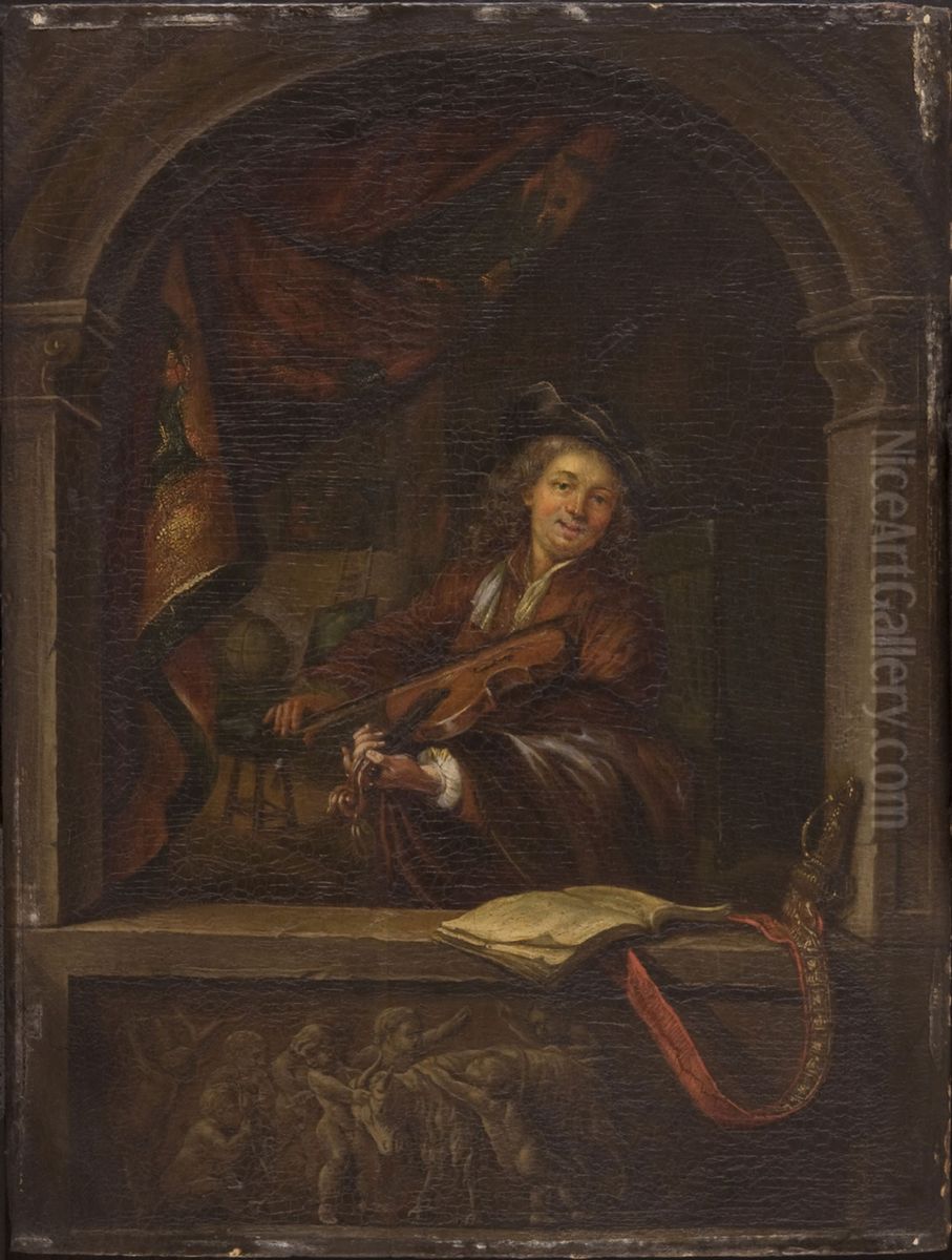 Violinist Oil Painting by Jan Steen