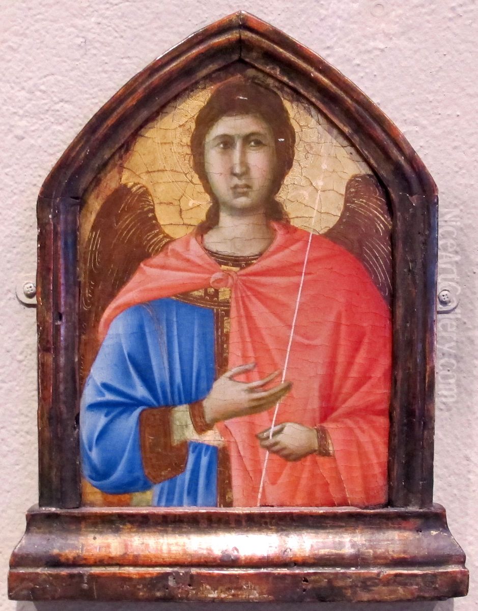 Angel Oil Painting by Duccio Di Buoninsegna