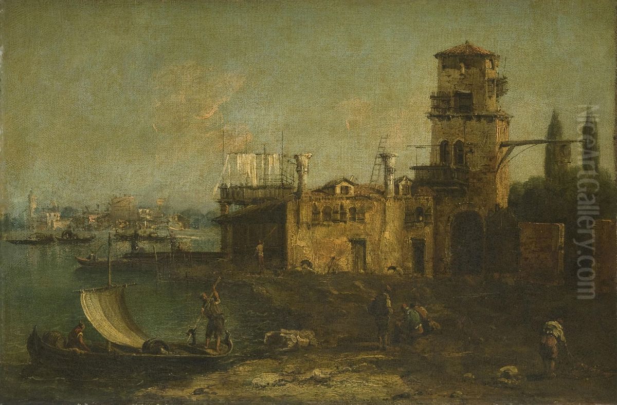 Villa by the Sea Oil Painting by Francesco Guardi