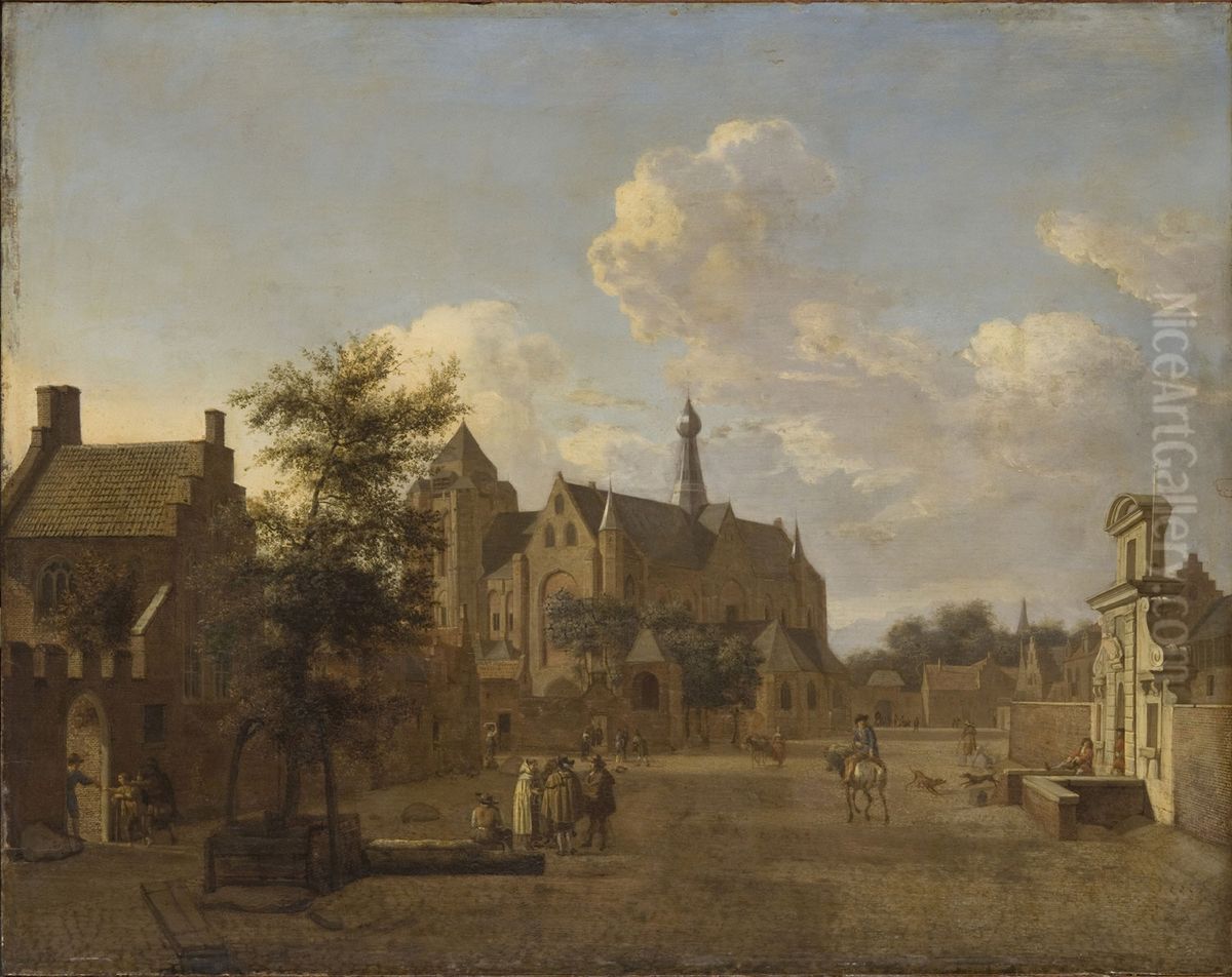 View of Veere, Zeeland Oil Painting by Jan Van Der Heyden