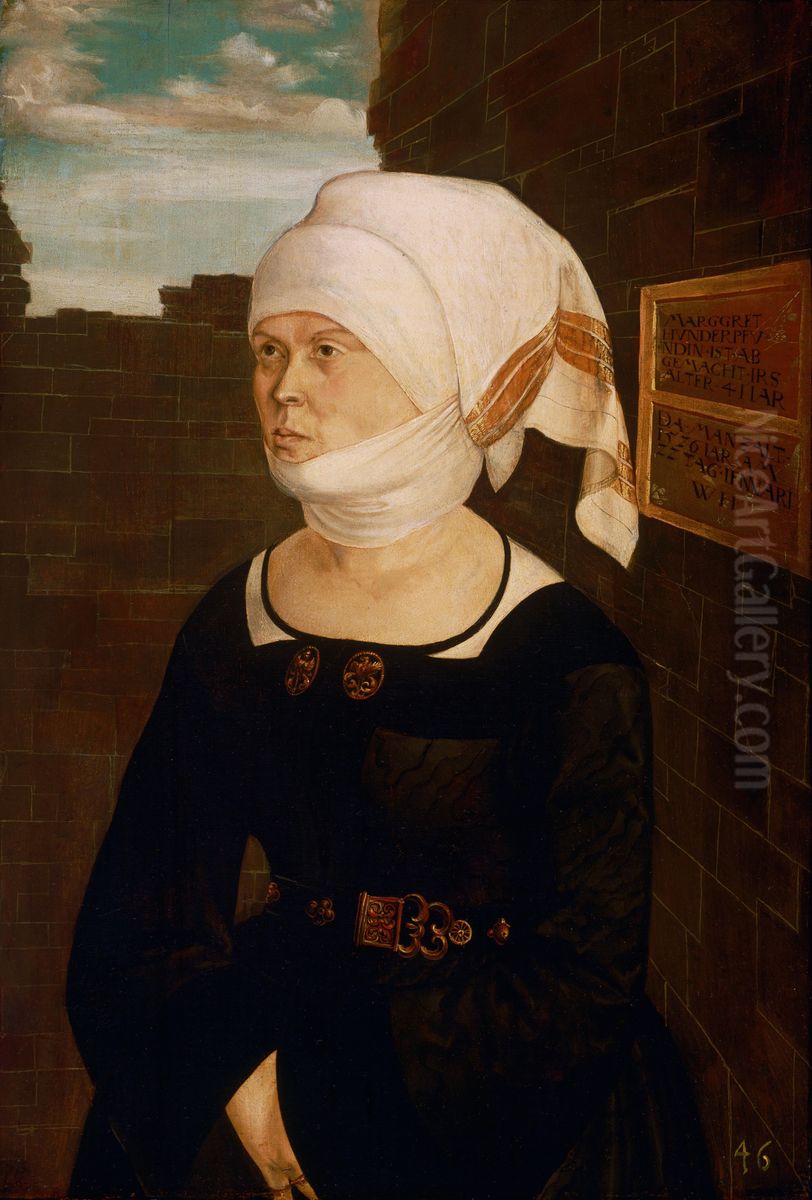 Portrait of Margaret Hundertpfundt Oil Painting by Wolf Huber