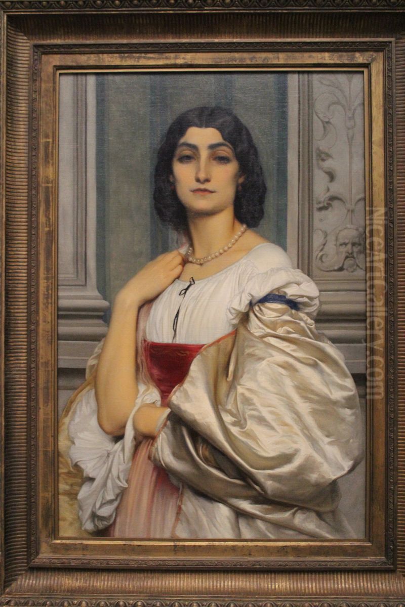 Portrait of a Roman Lady (La Nanna) Oil Painting by Lord Frederick Leighton