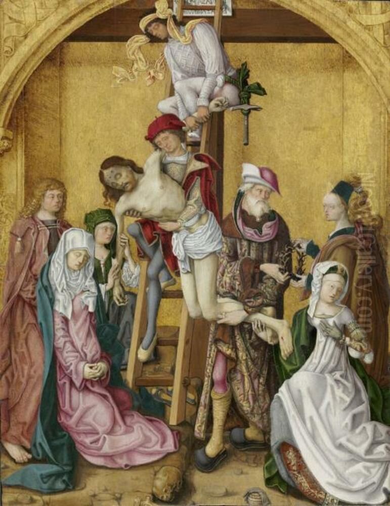 Descent from the cross Oil Painting by Master of the Saint Bartholomew Altarpiece