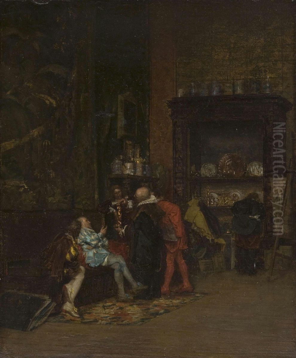 The Connoisseurs Oil Painting by Giuseppe de Nittis