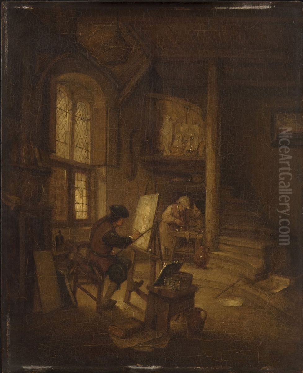 Painter in His Studio Oil Painting by Adriaen van Ostade