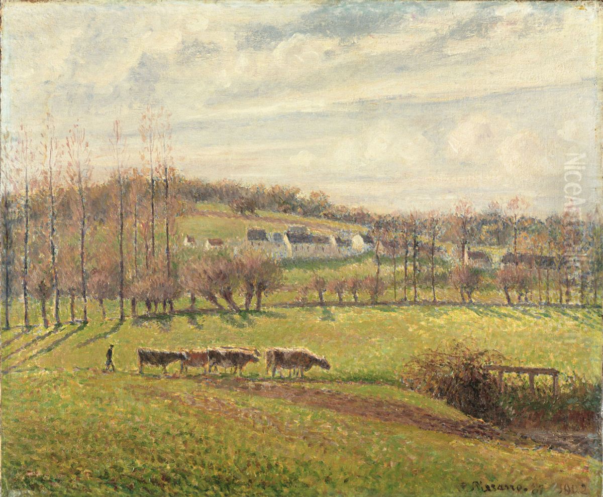 Summer Landscape, Eragny Oil Painting by Camille Pissarro