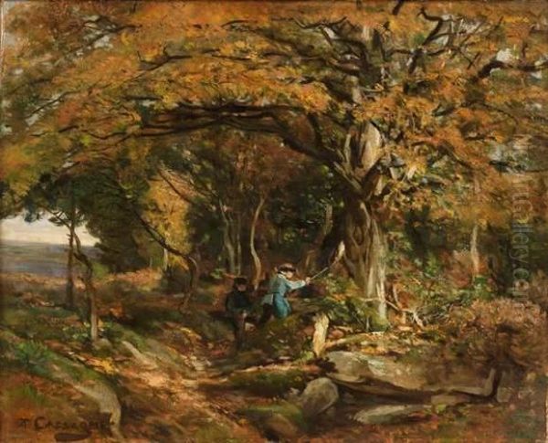 La Chasse Aux Papillons Oil Painting by Armand Theophile Cassagne