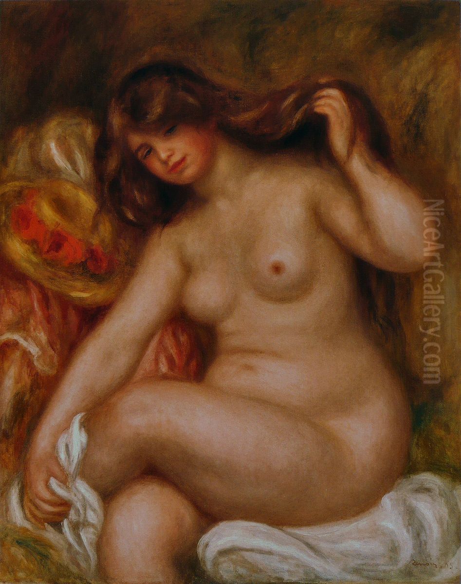 Large Bather Oil Painting by Pierre Auguste Renoir