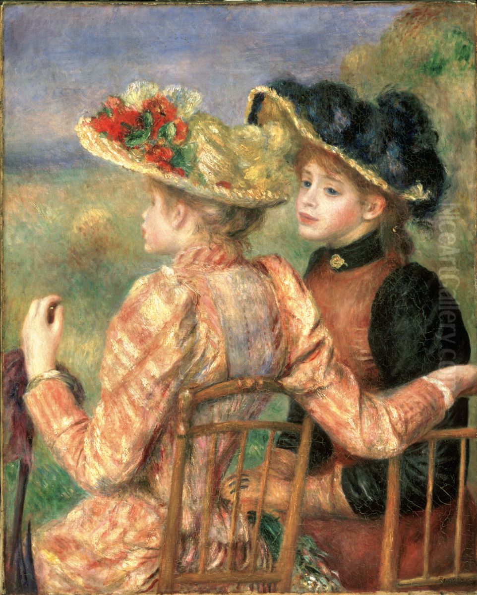 Two Girls Oil Painting by Pierre Auguste Renoir