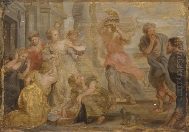 Achilles discovered among the daughters of Lycomedes Oil Painting by (studio of) Rubens, Peter Paul