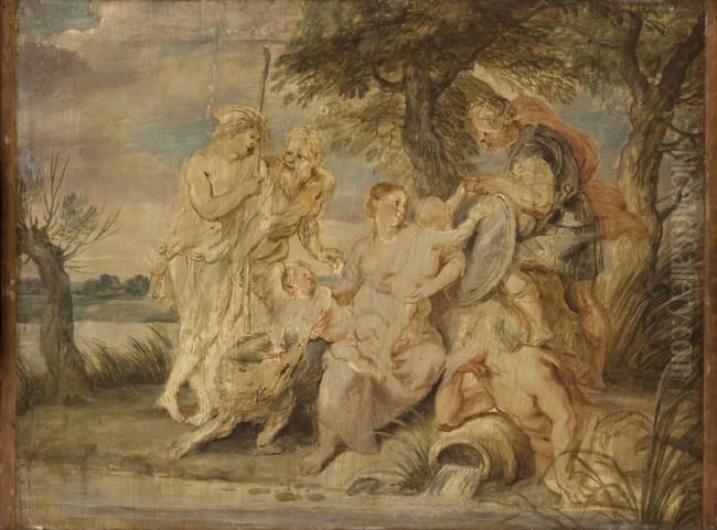 The Nurture of Romulus and Remus Oil Painting by (studio of) Rubens, Peter Paul
