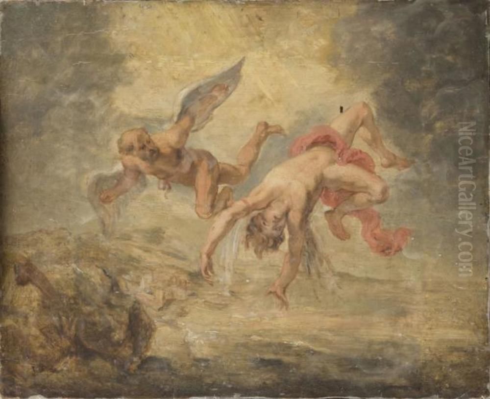 The fall of Icarus (Ovid, Metamorphoses, VIII, 183-235) Oil Painting by (studio of) Rubens, Peter Paul