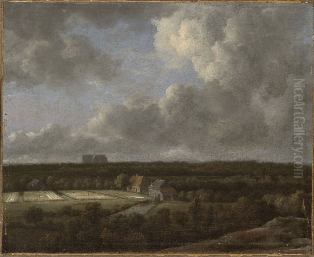 Bleaching Fields to the North-Northeast of Haarlem Oil Painting by Jacob Van Ruisdael