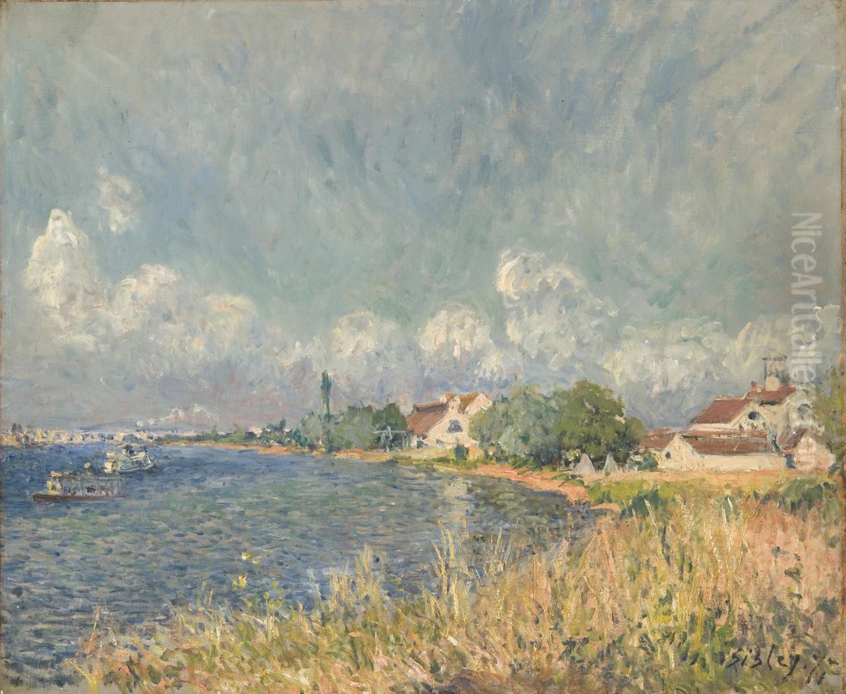 The Seine at Billancourt Oil Painting by Alfred Sisley