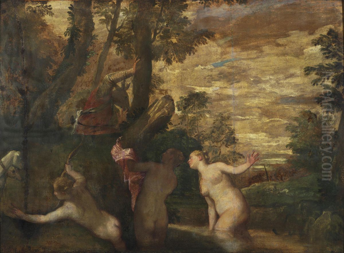 Diana and Actaeon Oil Painting by Paolo Veronese (Caliari)