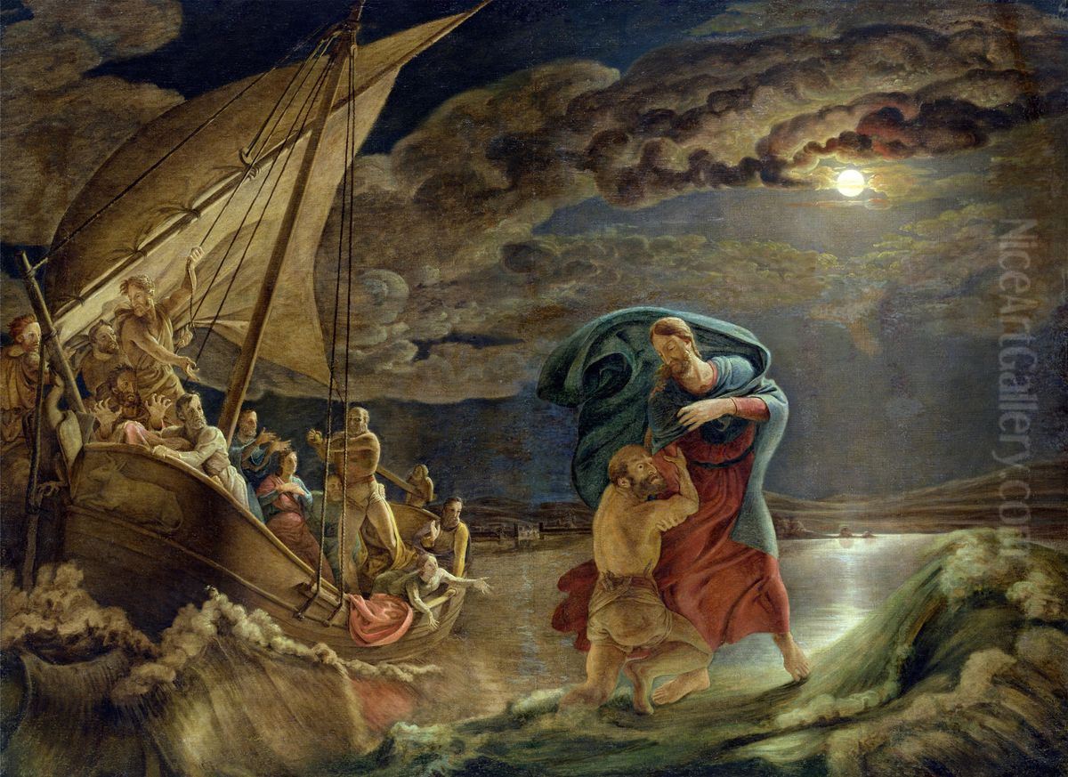 Peter on the sea Oil Painting by Philipp Otto Runge