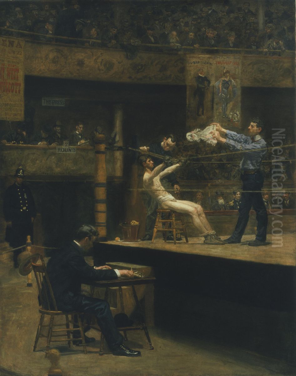 Between Rounds Oil Painting by Thomas Cowperthwait Eakins