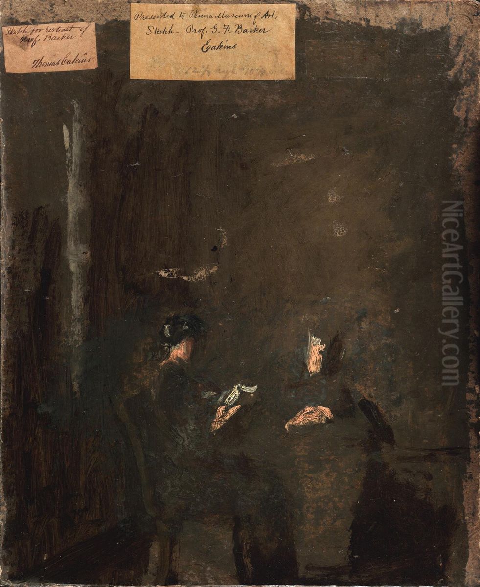 Seated Figures Oil Painting by Thomas Cowperthwait Eakins